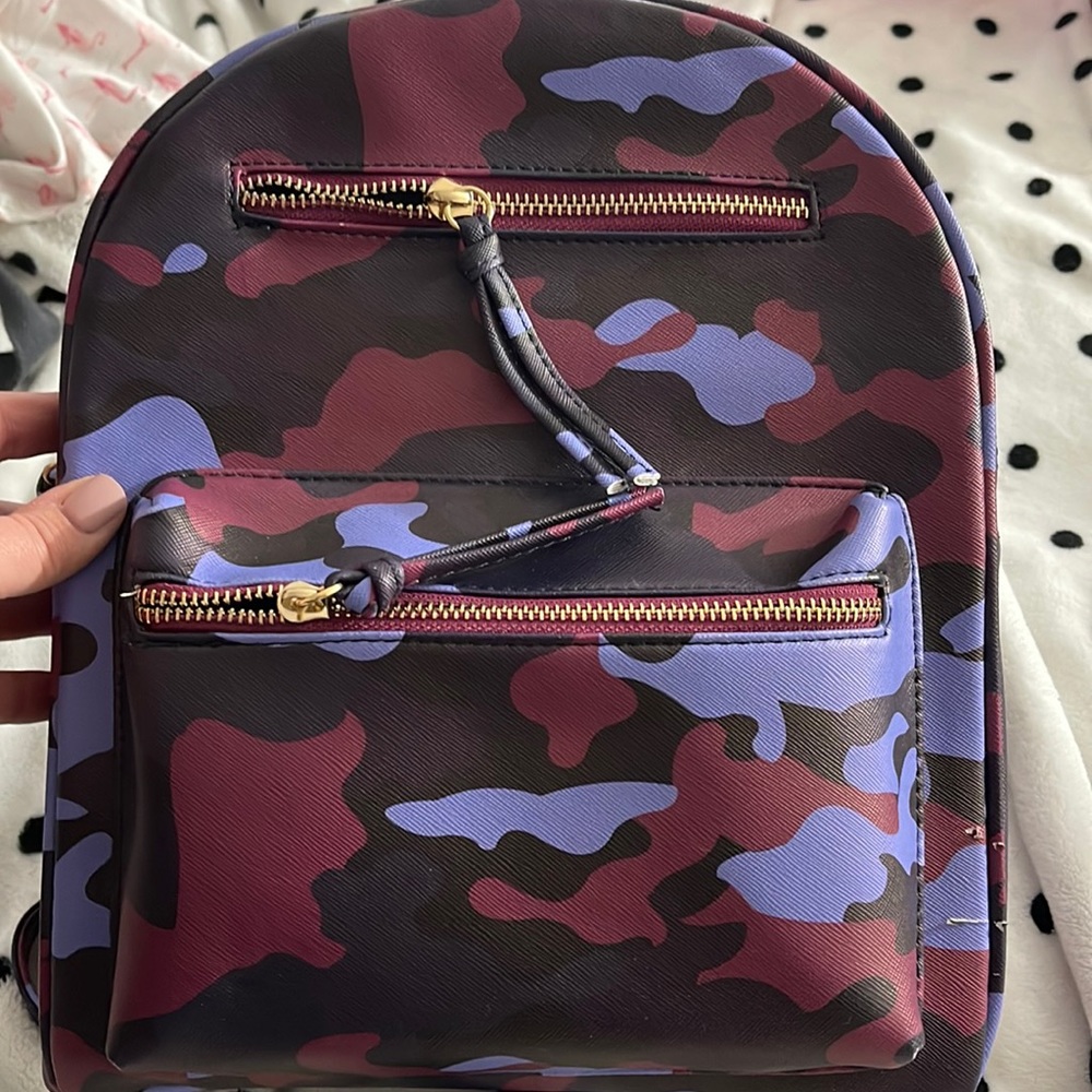 Purple/blue Camo small backpack